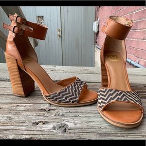 Dolce Vita Chevron Print Block Heel Sandals